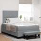 Preview: ARDEBO.de - Boxspringbett mit Matratze & Bank Hellgrau 120x190 cm Stoff