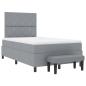 Preview: Boxspringbett mit Matratze & Bank Hellgrau 120x190 cm Stoff