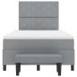 Preview: Boxspringbett mit Matratze & Bank Hellgrau 120x190 cm Stoff
