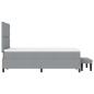 Preview: Boxspringbett mit Matratze & Bank Hellgrau 120x190 cm Stoff