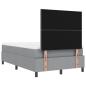 Preview: Boxspringbett mit Matratze & Bank Hellgrau 120x190 cm Stoff