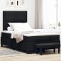 Preview: ARDEBO.de - Boxspringbett mit Matratze & Bank Schwarz 120x190 cm Stoff