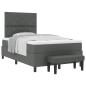 Preview: Boxspringbett mit Matratze & Bank Dunkelgrau 120x200 cm Stoff