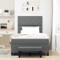 Preview: Boxspringbett mit Matratze & Bank Dunkelgrau 120x200 cm Stoff