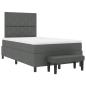 Preview: Boxspringbett mit Matratze & Bank Dunkelgrau 120x200 cm Stoff