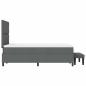 Preview: Boxspringbett mit Matratze & Bank Dunkelgrau 120x200 cm Stoff