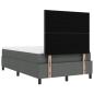 Preview: Boxspringbett mit Matratze & Bank Dunkelgrau 120x200 cm Stoff