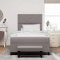 Preview: Boxspringbett mit Matratze & Bank taupe 120x200 cm Stoff