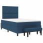 Preview: Boxspringbett mit Matratze & Bank Blau 120x200 cm Stoff