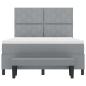 Preview: Boxspringbett mit Matratze & Bank Hellgrau 140x190 cm Stoff
