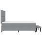 Preview: Boxspringbett mit Matratze & Bank Hellgrau 160 x 200 cm Stoff