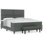 Preview: Boxspringbett mit Matratze und Bank Düstergrau 180x200 cm Stoff