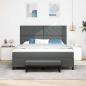 Preview: Boxspringbett mit Matratze und Bank Düstergrau 180x200 cm Stoff
