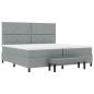 Preview: Boxspringbett mit Matratze & Bank Hellgrau 200x200 cm Stoff