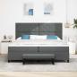 Preview: Boxspringbett mit Matratze & Bank Dunkelgrau 200x200 cm Stoff