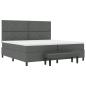 Preview: Boxspringbett mit Matratze & Bank Dunkelgrau 200x200 cm Stoff