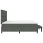 Preview: Boxspringbett mit Matratze & Bank Dunkelgrau 200x200 cm Stoff