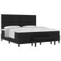 Preview: Boxspringbett mit Matratze & Bank Schwarz 200x200 cm Stoff