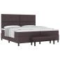 Preview: Boxspringbett mit Matratze & Bank Dunkelbraun 200x200 cm Stoff