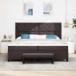 Preview: Boxspringbett mit Matratze & Bank Dunkelbraun 200x200 cm Stoff