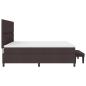 Preview: Boxspringbett mit Matratze & Bank Dunkelbraun 200x200 cm Stoff