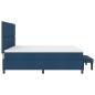 Preview: Boxspringbett mit Matratze & Bank Blau 200x200 cm Stoff