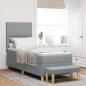 Preview: ARDEBO.de - Boxspringbett mit Matratze & Bank Hellgrau 80x200 cm Stoff