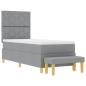 Preview: Boxspringbett mit Matratze & Bank Hellgrau 80x200 cm Stoff