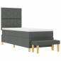 Preview: Boxspringbett mit Matratze & Bank Dunkelgrau 80x200 cm Stoff