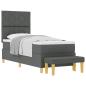 Preview: Boxspringbett mit Matratze & Bank Dunkelgrau 80x200 cm Stoff