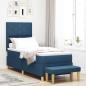 Preview: ARDEBO.de - Boxspringbett mit Matratze und Bank Blau 80x200 cm Stoff