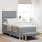 Preview: ARDEBO.de - Boxspringbett mit Matratze & Bank Hellgrau 90x190 cm Stoff