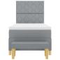 Preview: Boxspringbett mit Matratze & Bank Hellgrau 90x190 cm Stoff
