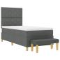 Preview: Boxspringbett mit Matratze & Bank Dunkelgrau 90x190 cm Stoff