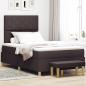 Preview: ARDEBO.de - Boxspringbett mit Matratze & Bank Dunkelbraun 120x200 cm Stoff
