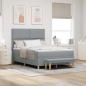 Preview: ARDEBO.de - Boxspringbett mit Matratze & Bank Hellgrau 140x190 cm Stoff