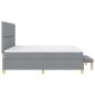 Preview: Boxspringbett mit Matratze und Bank hellgrau 200x200 cm Stoff