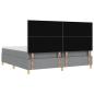 Preview: Boxspringbett mit Matratze und Bank hellgrau 200x200 cm Stoff