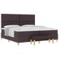 Preview: Boxspringbett mit Matratze & Bank Dunkelbraun 200x200 cm Stoff