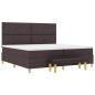 Preview: Boxspringbett mit Matratze & Bank Dunkelbraun 200x200 cm Stoff