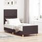 Preview: ARDEBO.de - Bettgestell Dunkelbraun 80x200 cm aus Stoff