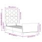 Preview: Bettgestell Dunkelbraun 80x200 cm aus Stoff