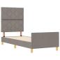 Preview: Bettgestell in Taupe 80x200 cm aus Stoff