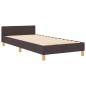 Preview: Bettgestell dunkelbraun 90x200 cm aus Stoff