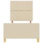 Preview: Bettgestell in Creme, 100x200 cm, aus Stoff