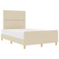 Preview: Bettgestell in Creme - 120x190 cm, Stoff