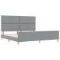 Preview: Bettgestell mit Kopfteil Hellgrau 200 x 200 cm Stoff