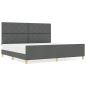 Preview: Bettgestell Dunkelgrau 200x200 cm aus Stoff