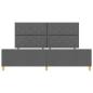 Preview: Bettgestell Dunkelgrau 200x200 cm aus Stoff