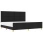 Preview: Bettgestell mit Kopfteil Schwarz 200 x 200 cm Stoff